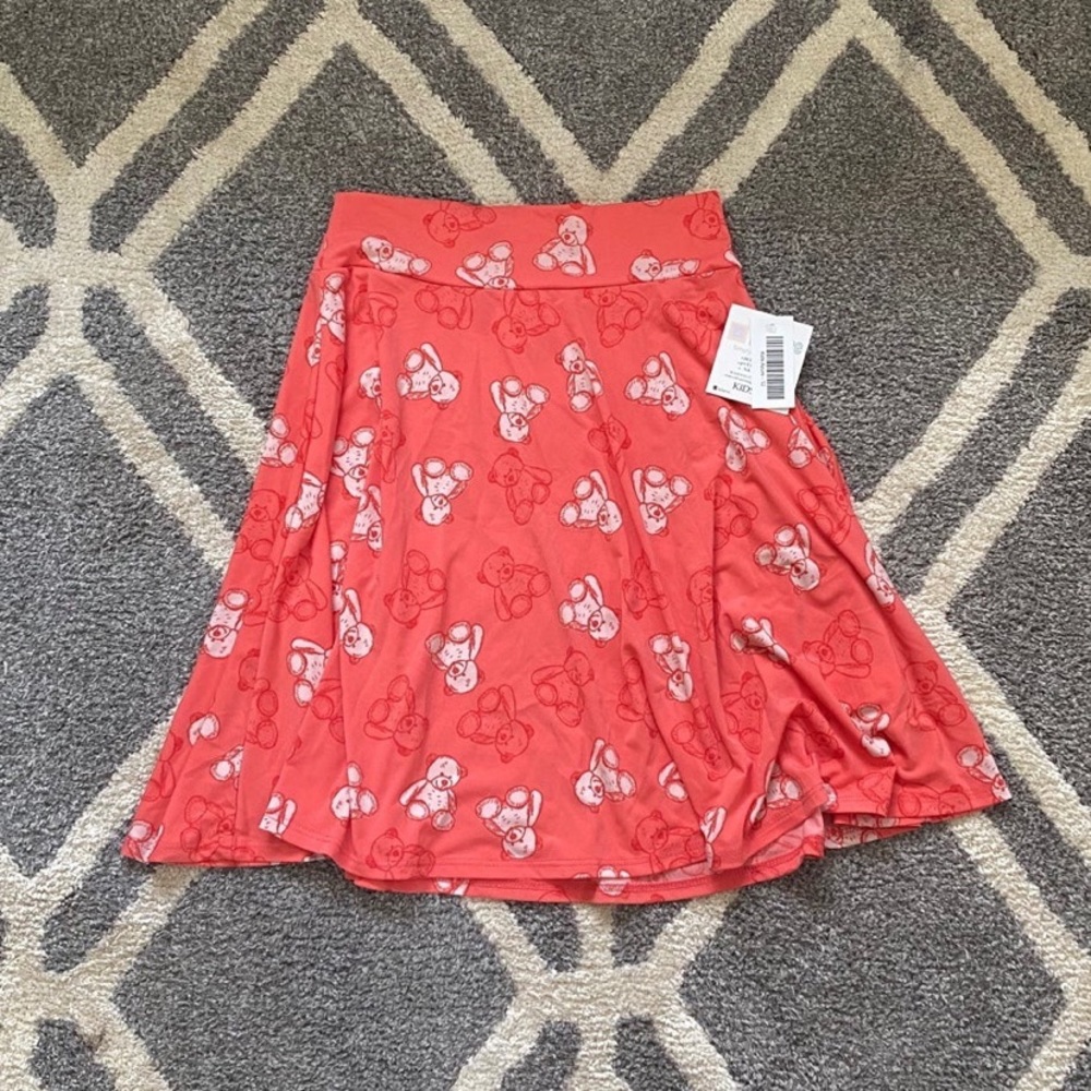 lularoe kids teddy bear azure skirt